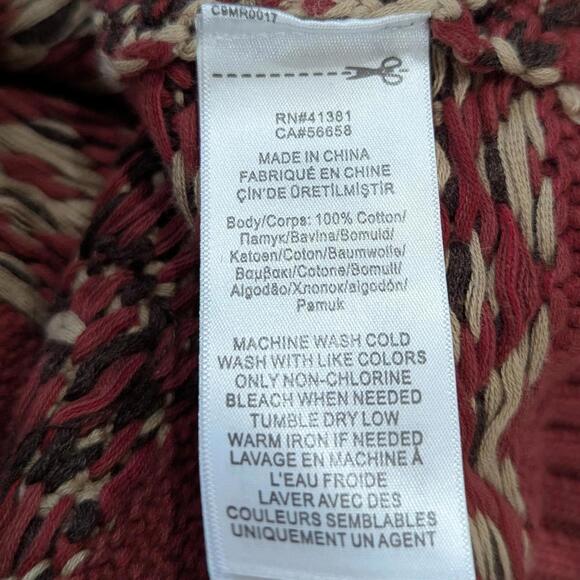 Double RL RRL Shawl Collar Sweater Burgundy L Mens Cotton Southwestern Knit - Picture 6 of 7